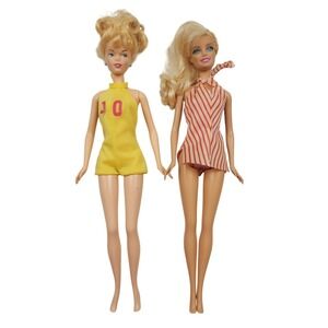 Vintage Mattel Barbie Dolls (2) Outfits 1999 Blonde Blue Eyes
